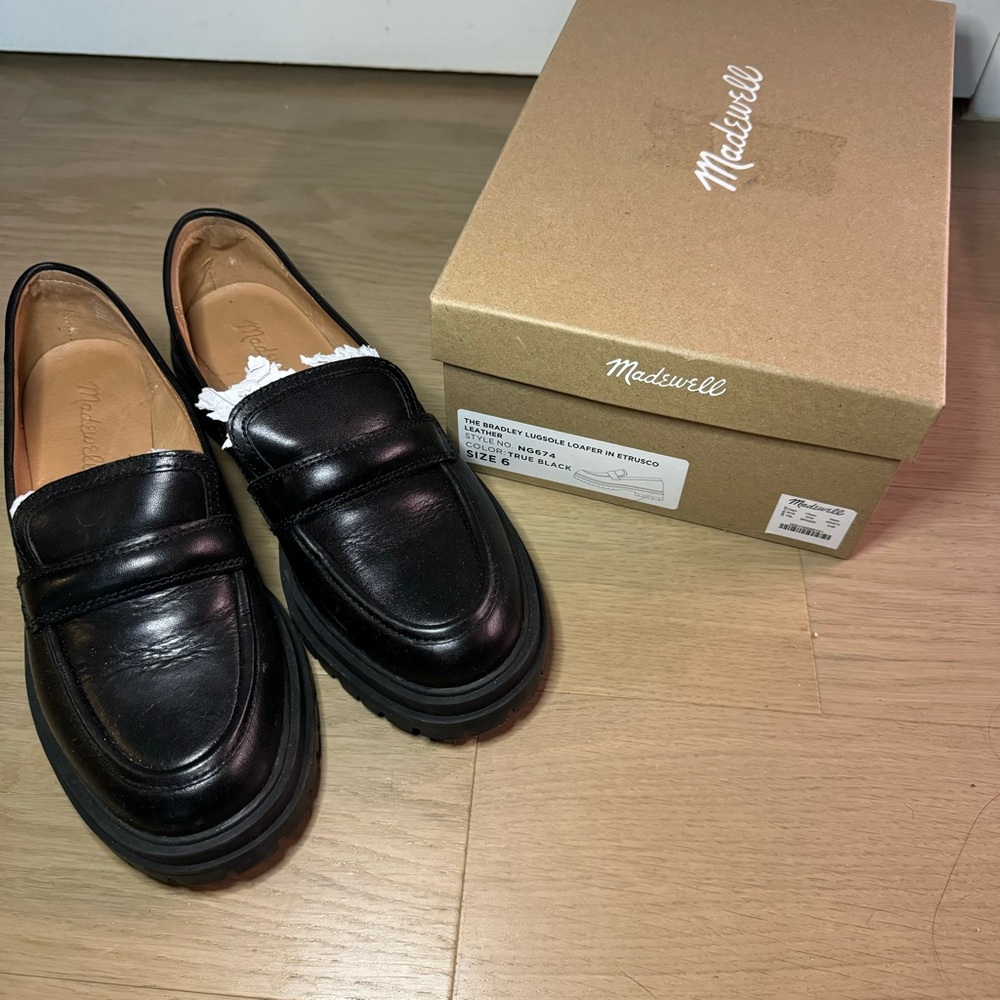 Madewell The Bradley Lugsole Loafer - Black Leather